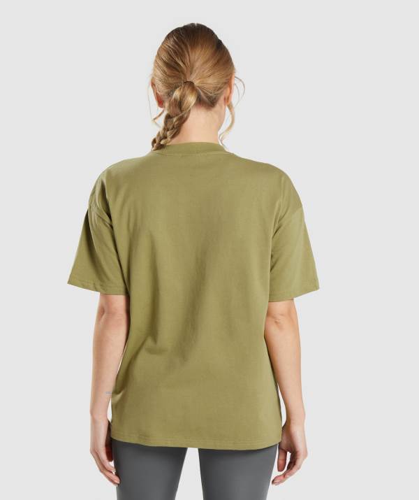 Damske Tricka Gymshark Training Oversized Zelene | TF6730815